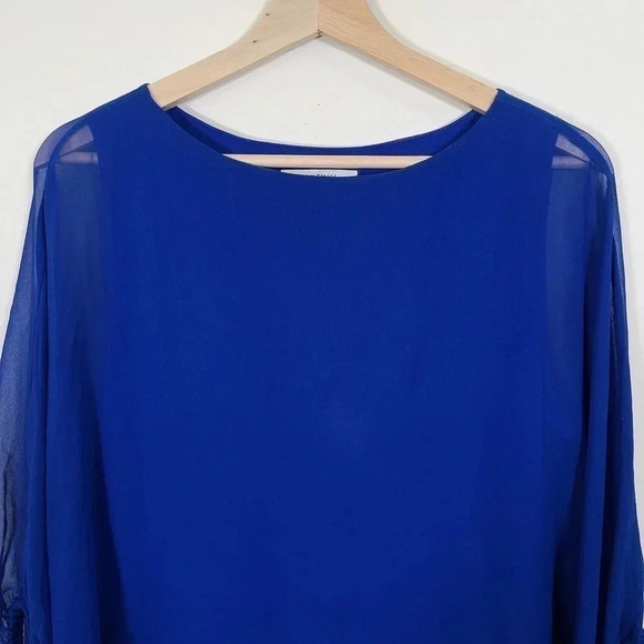 BAILEY /44 | LAYERED  SILK BLOUSE IN ROYAL BLUE - Picture 2 of 13